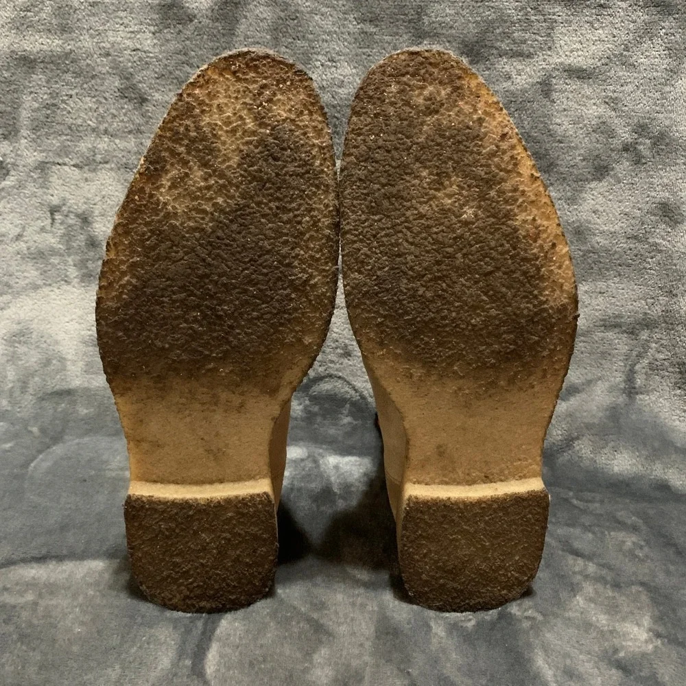 New Republic Mark McNairy Mens Tan Suede Chelsea Boots Orange Welt Crepe Sole 9